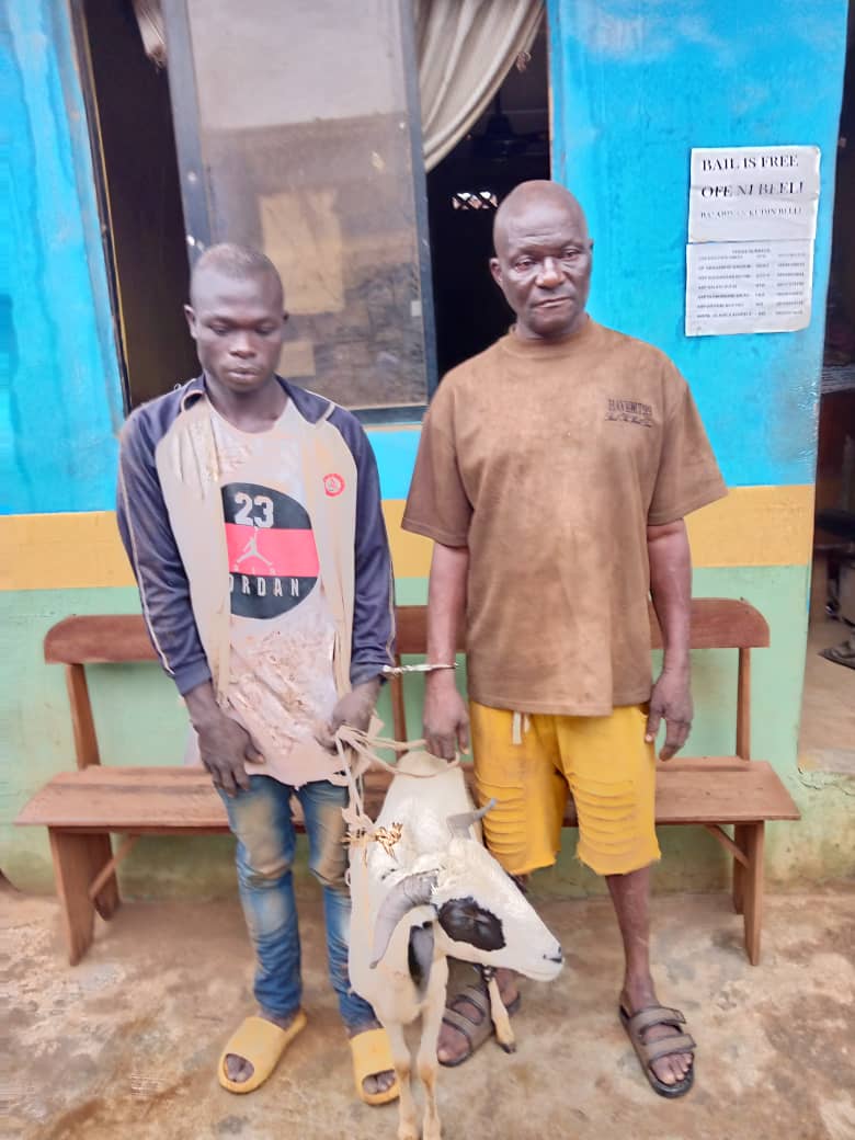 TWO ARRESTED FOR STEALING SALAH RAM